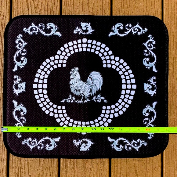 🆕TEMPTATIONS SET OF 2 DOODLE DOO COUNTERTOP MICROFIBER KITCHEN DISH DRYING MATS - Picture 2 of 8